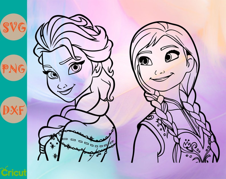 Download Frozen Elsa and Anna svg png dxf Cartoon svg Disney svg | Etsy