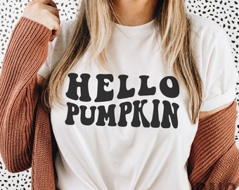 Hello Pumpkin SVG, PNG, Pumpkin Season Svg, Halloween Shirt Svg, Fall Vibes Svg, Autumn Svg, Retro Thanksgiving Shirt Design, Fall Season