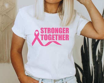 Breast Cancer SVG,PNG, Stronger Together Pink Ribbon, Breast Cancer Instant Download, Sublimation Graphics, Clipart, Breast Cancer Awareness