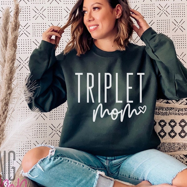 Triplet Mom SVG, PNG, Triplet Mama Instant Download, Fun Mom Sweatshirt svg, Triplet Mom Life, Mom of Triplets Shirt, Gift For Triplet Mom