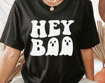 Hey Boo SVG, Fantasma PNG, Lindo diseño de camisa de Halloween, Temporada espeluznante, Sudadera de Halloween, Hey Boo Png, Fall Ghost Svg, Cita divertida de Halloween