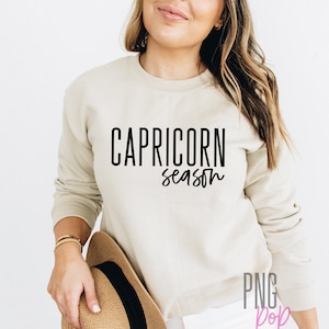 Steenbok Seizoen SVG, PNG, Cute Zodiac Instant Download, Januari Verjaardag Svg, Cricut, Sublimation Graphics, Capricorn Vibes Shirt Design