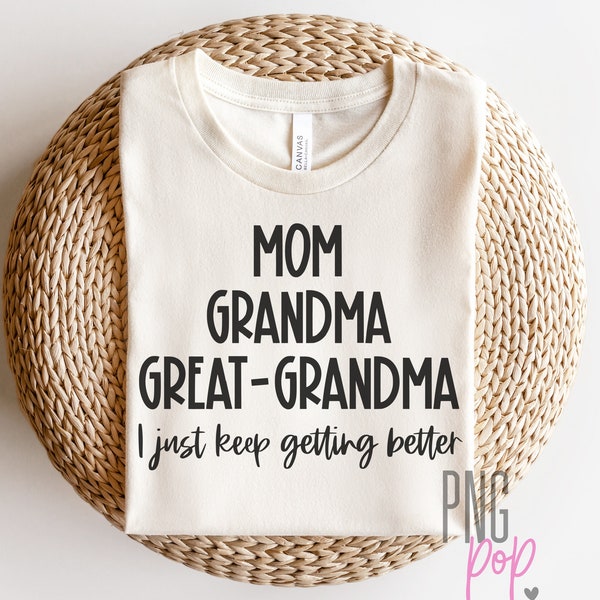 Great Grandma SVG, PNG, Mom Grandma Great-Grandma SVG, Gift For Great-Grandma, Pregnancy Announcement Gift, Great Grandparent Shirt Design