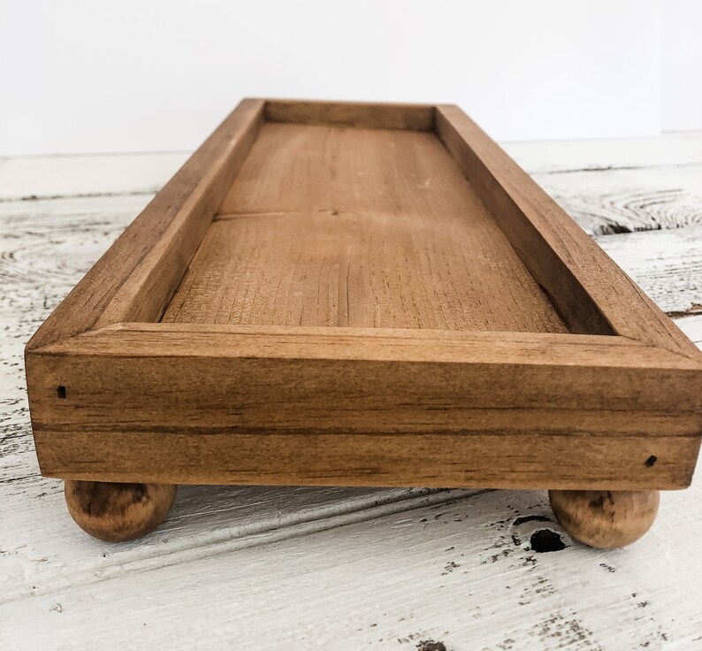 Wooden Riser Centerpiece Low Tray With Feet Long Farmhouse Etsy
