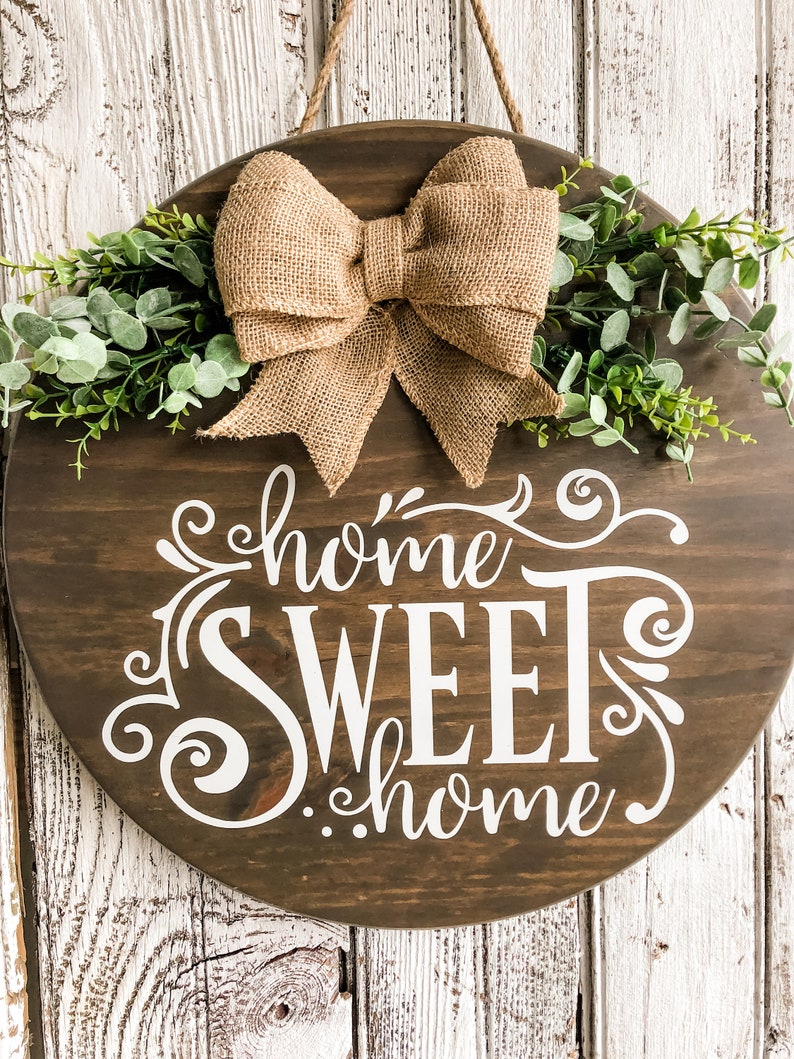 Door Hanger Sign Mothers Day Front Door Decor Wooden Door Wreath Welcome Door Sign Porch Sign Farmhouse Home Sweet Home Door Decor