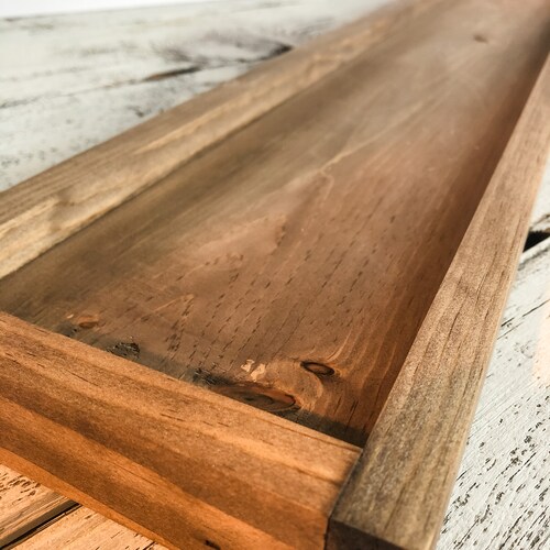 Long Wooden Centerpiece Tray, Farmhouse Candle Tray, Low Centerpiece