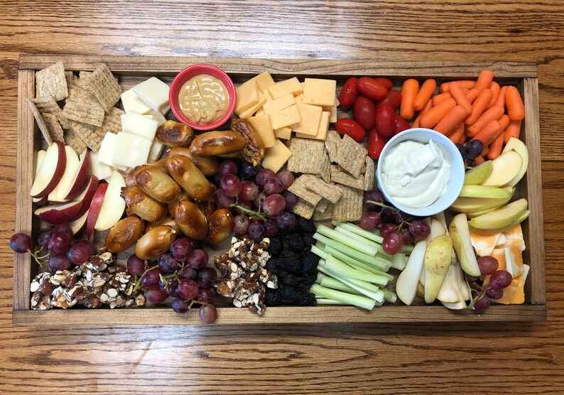 Grazing Board Wooden Charcuterie Board With Lip Large Wood Etsy