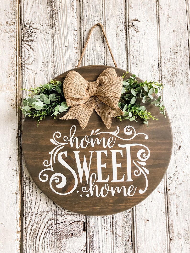 Door Hanger Sign Mothers Day Front Door Decor Wooden Door Wreath Welcome Door Sign Porch Sign Farmhouse Home Sweet Home Door Decor
