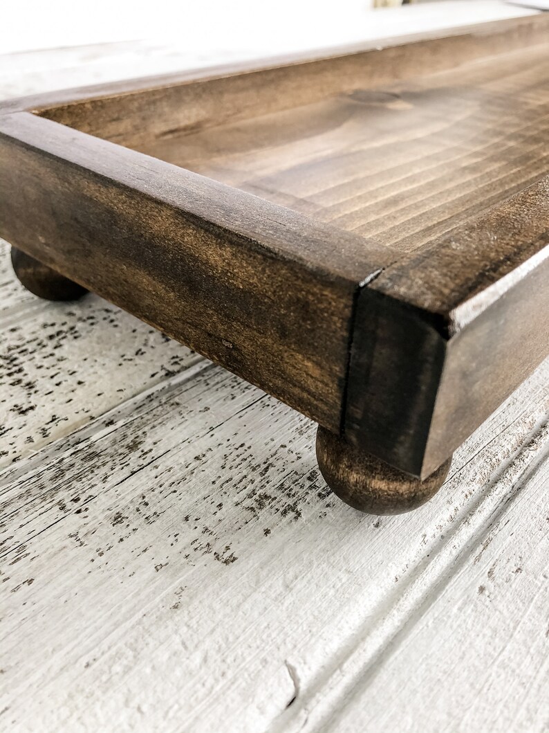 Wooden Riser Centerpiece Low Tray With Feet Long Farmhouse Etsy