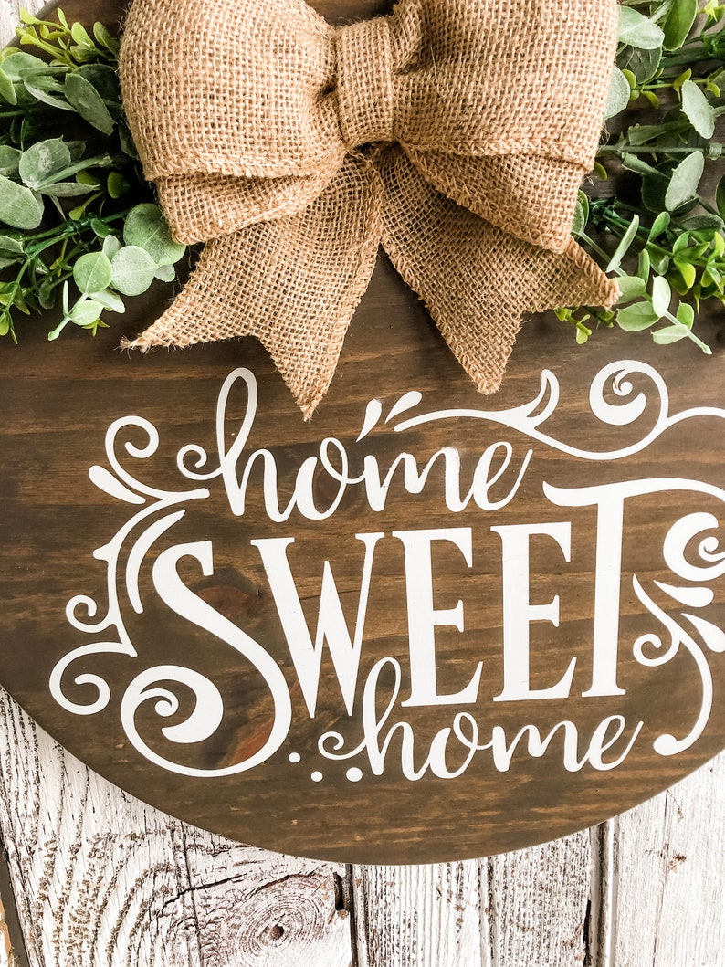Door Hanger Sign Mothers Day Front Door Decor Wooden Door Wreath Welcome Door Sign Porch Sign Farmhouse Home Sweet Home Door Decor