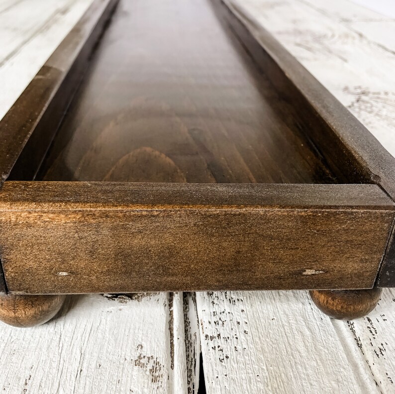 Wooden Riser Centerpiece Low Tray With Feet Long Farmhouse Etsy