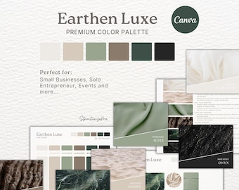 Salbei Farbpalette Grün Markenidentität Business Branding Erdiges Farbschema Hellgrün Beige Farben