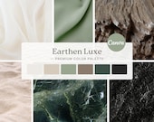 Forest Green Color Palette Earthy Brand Identity Sage Sand Taupe Outdoor Wedding Nature Luxury