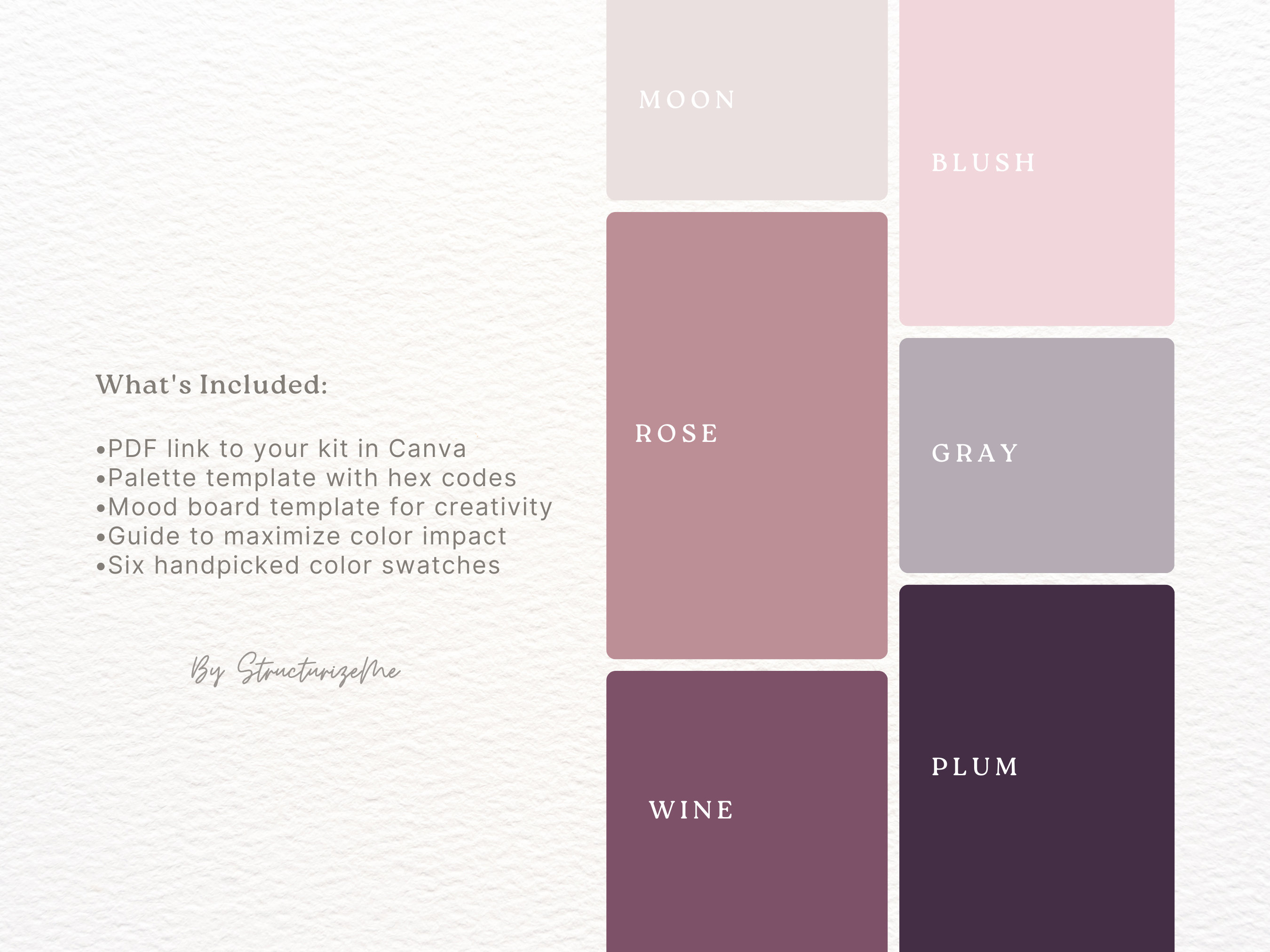 Mauve \u0026 Plum Color Palette: Velvet Whispers Brand Kit (canva PDF) - Etsy, image size:2700x2025