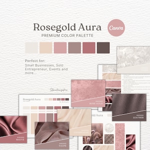 Rose Gold Color Palette Feminine Brand Identity Mauve Champagne Blush Ivory Wedding Branding
