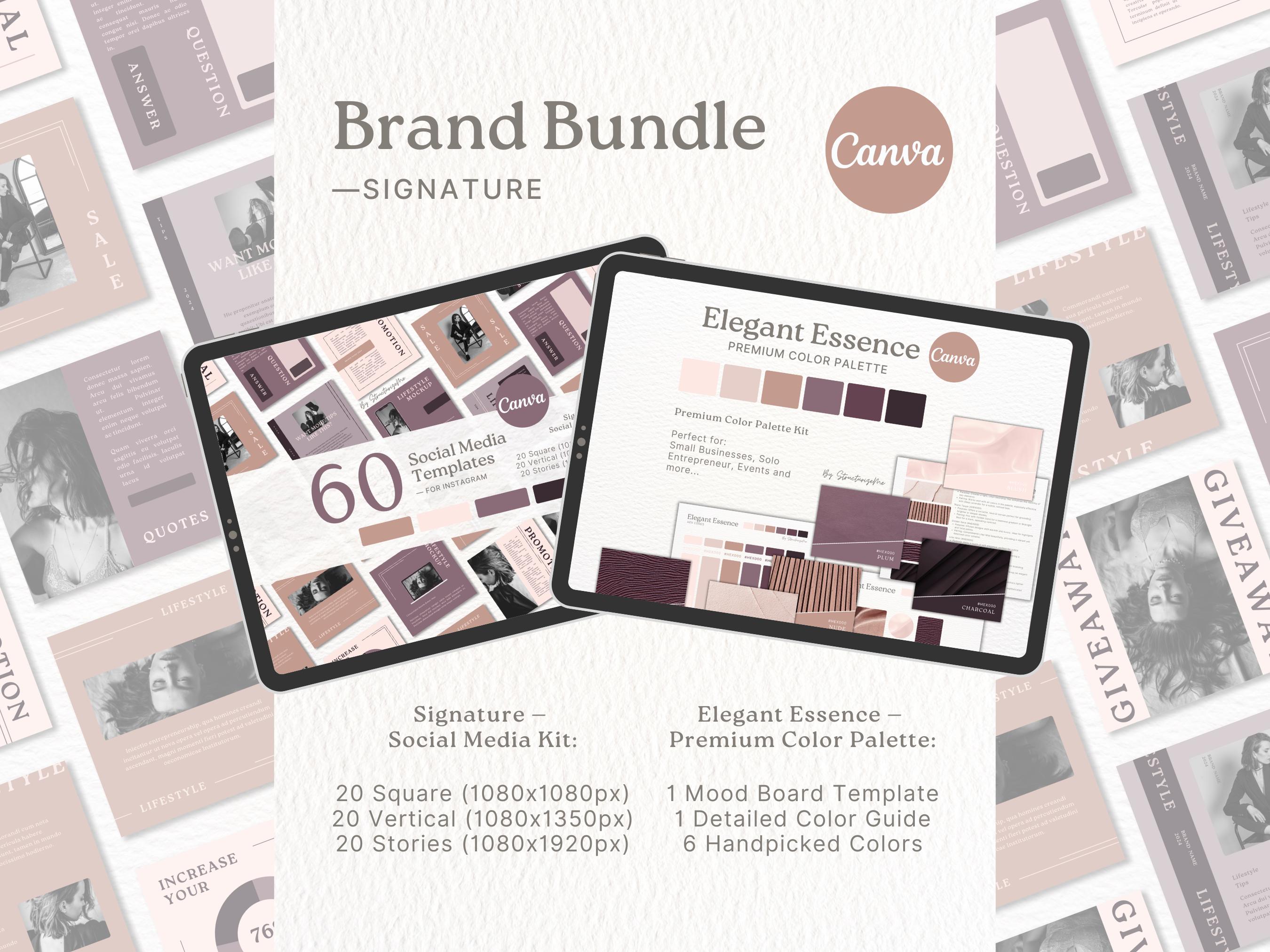 Brand Color Palette Brand Social Media Templates Bundle Color Palette Instagram Templates Modern Color Scheme Instagram Templates Bundle