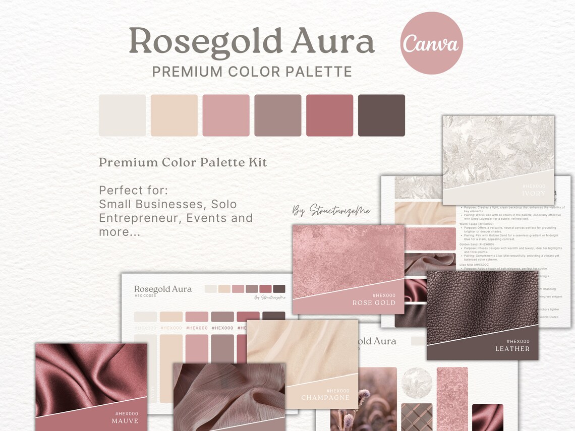Brand Color Palette Rose Gold Color Scheme Rose Gold Color Palette Pink