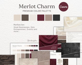Merlot Farbpalette Dunkel Feminine Markenidentität Burgund Taupe Elfenbein Luxus Hochzeit im Herbst Umber