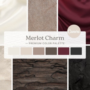 Palette di colori per il marchio aziendale professionale Avorio Crema Talpa Marrone scuro Nero Merlot Schema di colori aziendali Colori eleganti e sofisticati