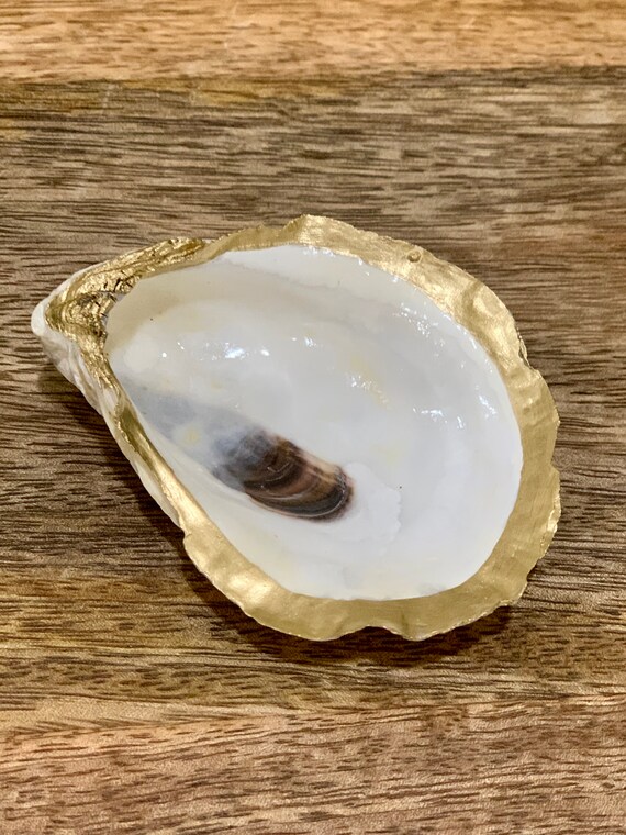 Ring Proposal Box Gold Oyster Shell Trinket Dish Jewellery Dish Oyster Ring Holder Real Oyster Shell Dish