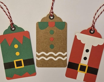 Handmade Christmas Gift Tags: Character Set of 3, Blank