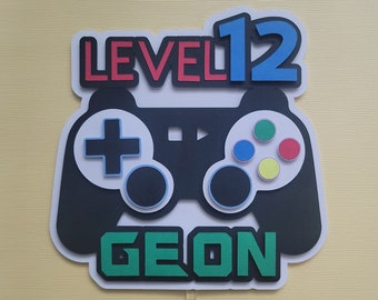 Personalized Gaming Cake Topper: Gamer Birthday Party Decor