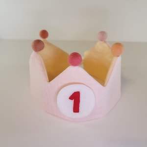 Birthday fabric Crown, Baby fabric Crown, First Birthday, Toddler Birthday, Crown with Numbers, Birthday Decor