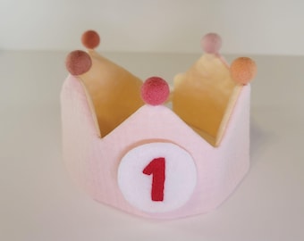 Birthday Fabric Crown: Detachable Numbers 1-3, Baby Toddler Decor