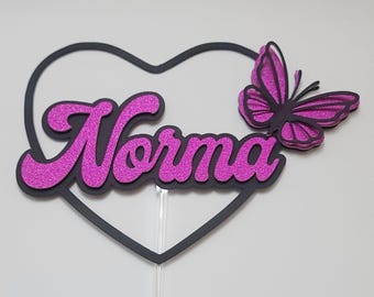 Personalized Butterfly Birthday Cake Topper: Handmade Name Topper