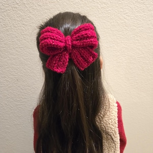 Crochet Bow Hairpin, Hair Accessory, Crocheted Hair Bow, Handmade Hair Bow, Elegance Hairstyle
