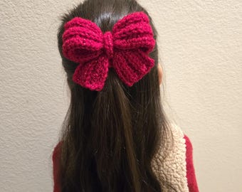Crochet Bow Hairpin: Handmade Elegant Hair Accessory