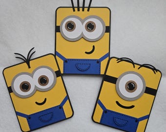 Minion Birthday Cards: Handmade Greeting Card Set with Envelopes