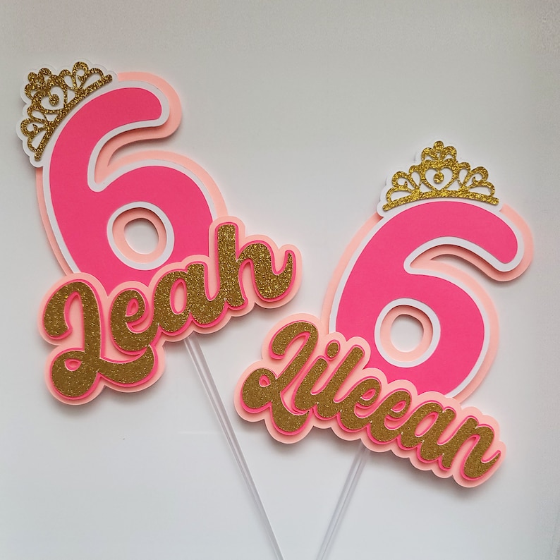 Birthday Cake Topper Personalized With Name and Age, Crown Topper, Hat ...