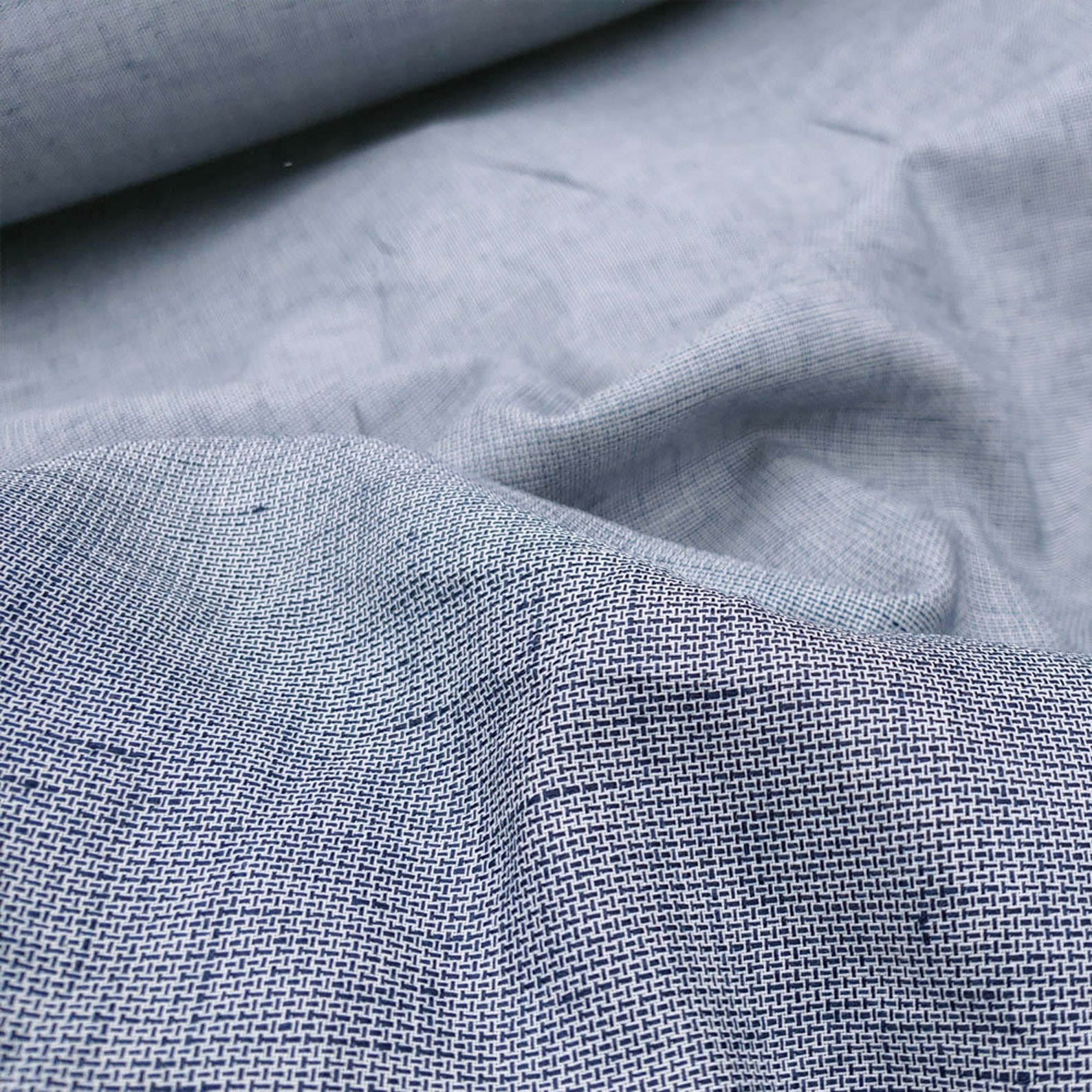 Linen Cotton tweed chambray fabric by half yard 3732 3763 Etsy