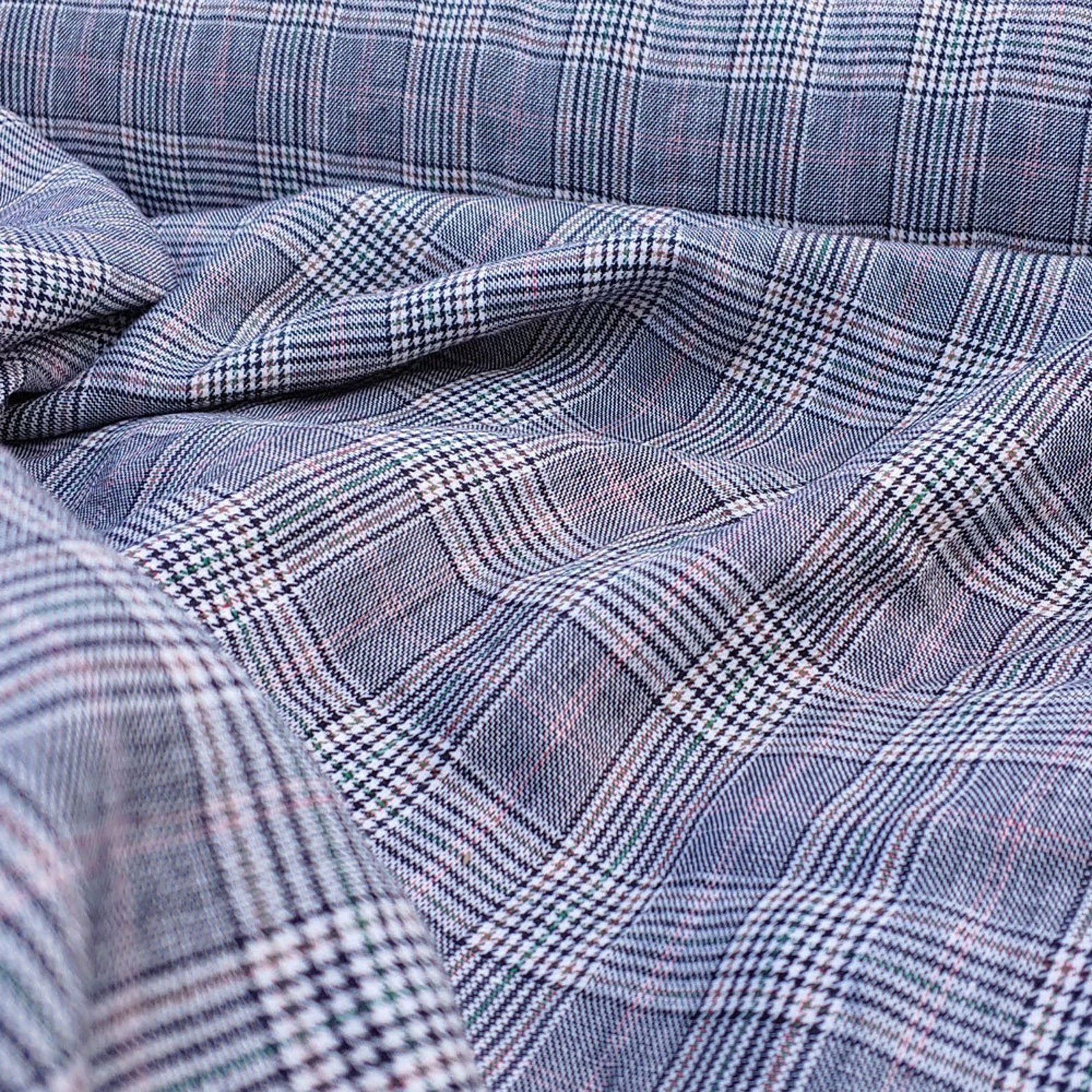 Linen Viscose Glen Plaid Check Fabric by Yard 6658 - Etsy UK