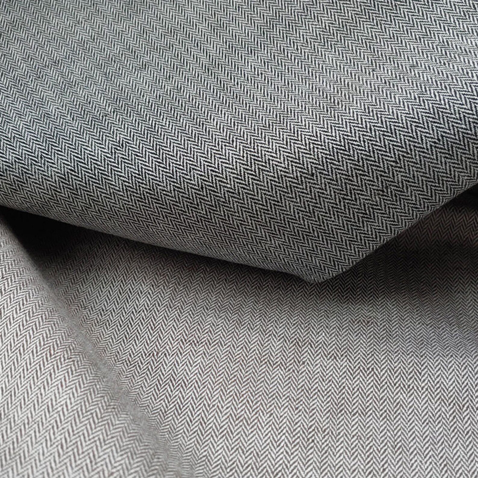 Linen Cotton HBT Herringbone Twill Chambray Fabric by Half Etsy