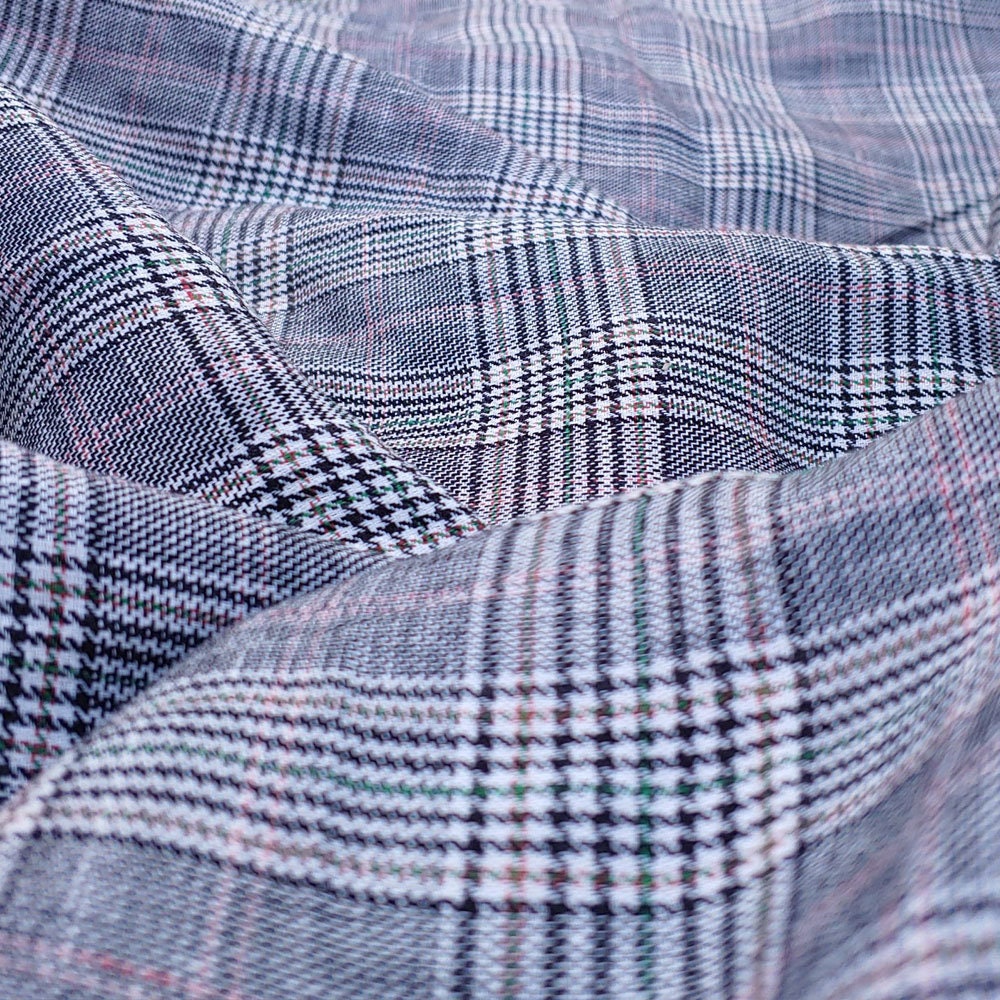 Linen Viscose Glen Plaid Check Fabric By Yard 6658 Etsy