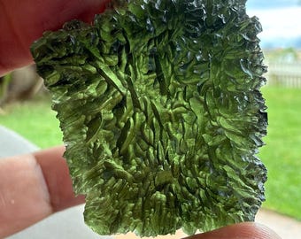 Besednice Moldavite Tektite: Rare Spikey Collectible (18.6 g)