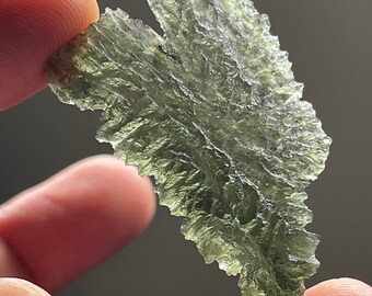 Besednice Angel Chime Moldavite Tektite - 7.19 g- Jezkovna - Extremely Rare / Powerful