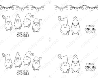 Digital stamps, digital download, gnomes, Christmas, sentiments, card making, card front, papercrafts, print and cut, holiday, season