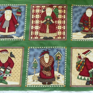 Debbie Mumm Father Christmas - Woodland Santa Claus Blocks (6) Panel Cotton Fabric OOP