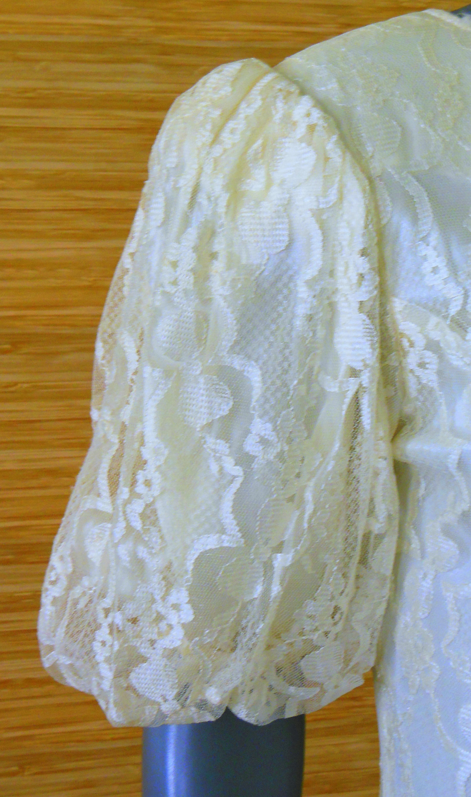 GUNNE SAX BY Jessica Mcclintock Vintage Dress Ivory Lace Puff 3/4 ...