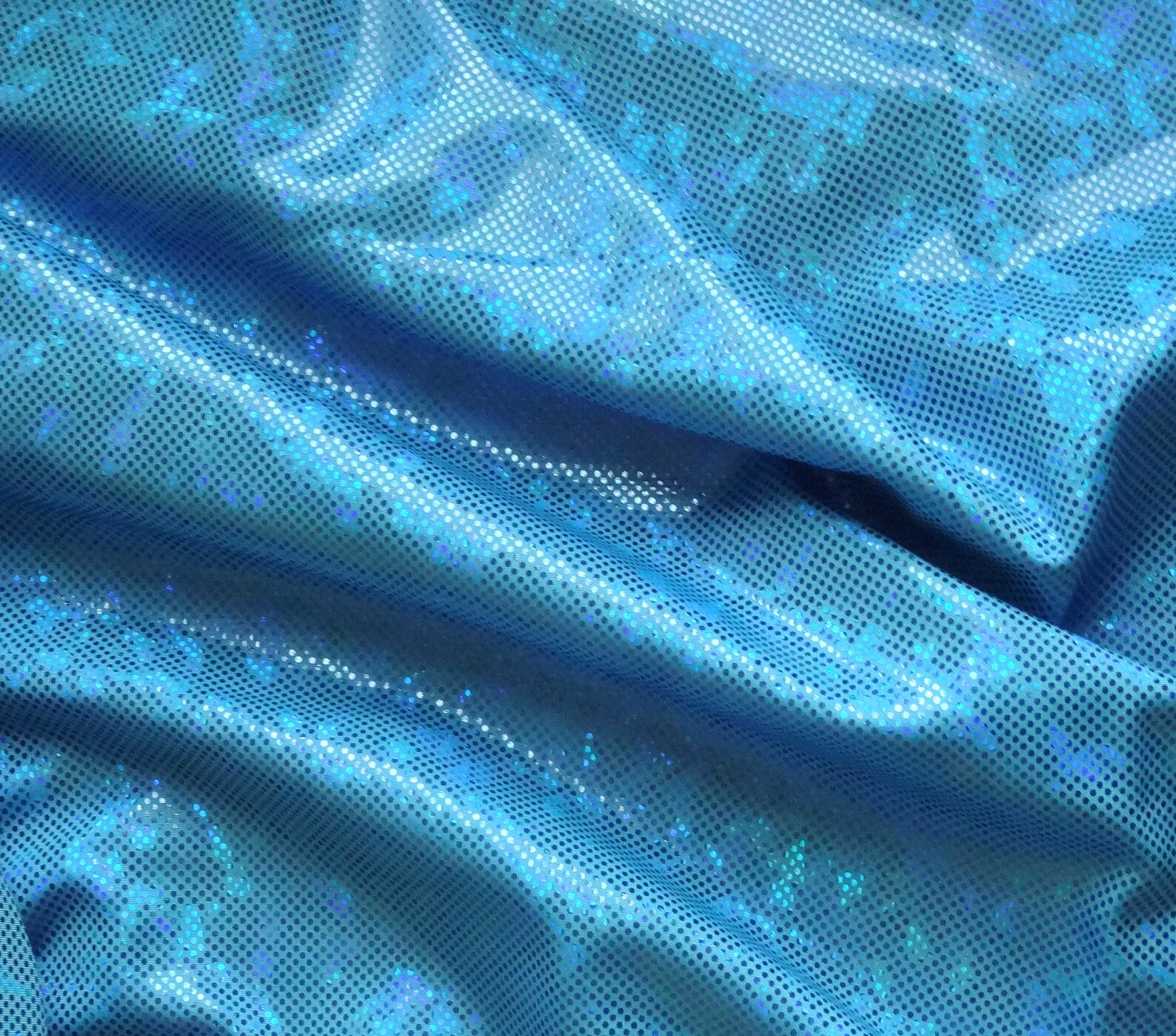 Holographic Foil Fabric Shattered Glass Ocean Blue BTY by the - Etsy
