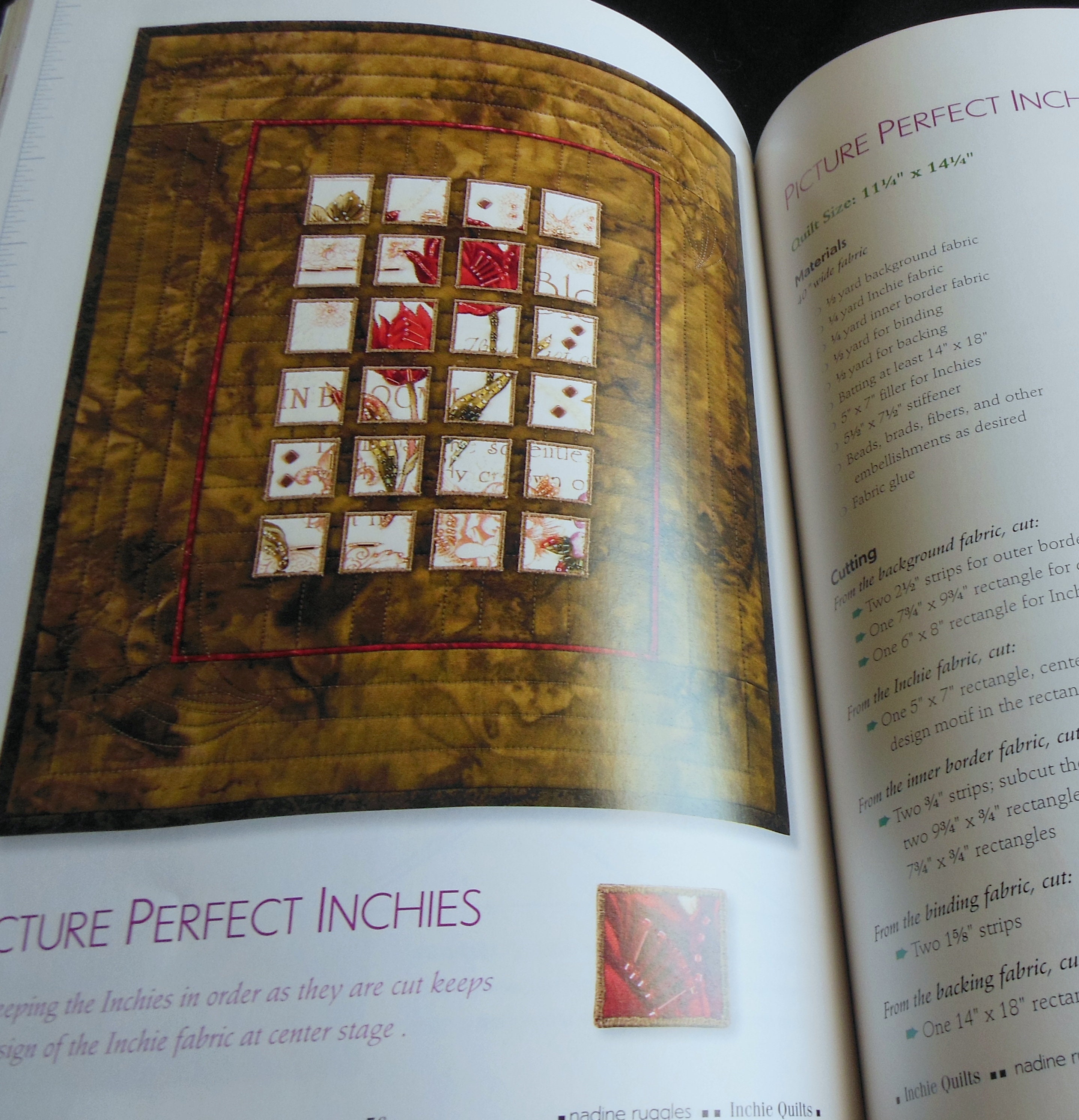 INCHIE QUILTS by Nadine Ruggles AQS Publishing Paperback Book Patterns