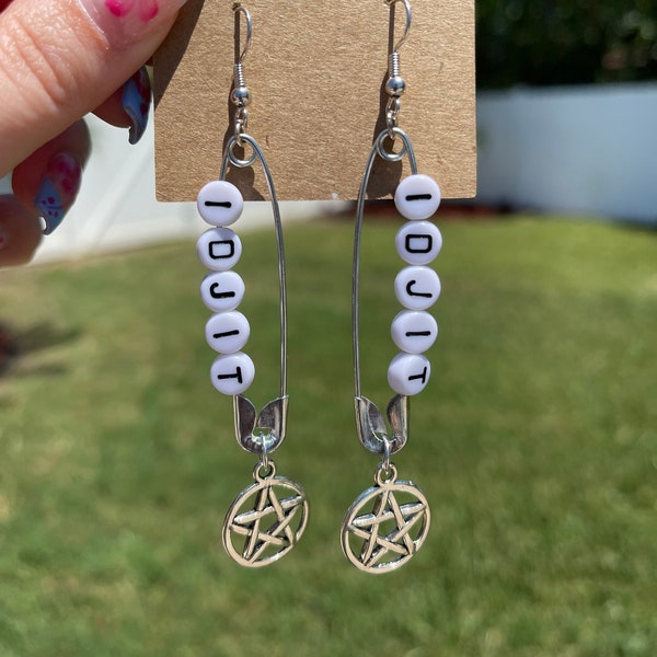 Supernatural Earrings | Supernatural Jewelry | Sam and Dean Winchester | Winchester Jewelry | Idjit Earrings | Bobby Singer Earrings