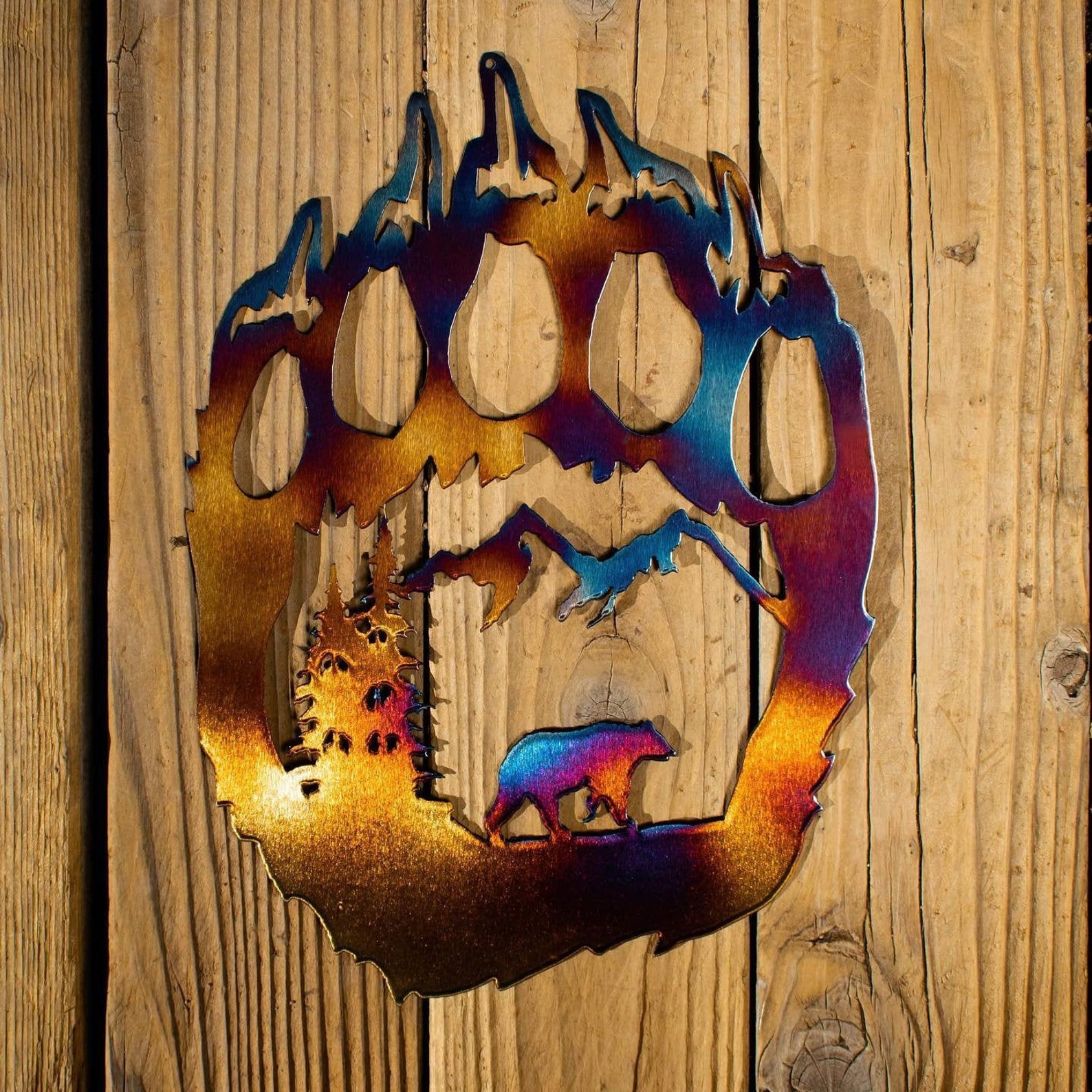 Bear Paw Metal Art Metal Wall Art Wall Art Wall Decor Etsy