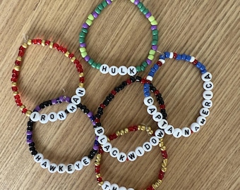Avengers Friendship Bracelets-Captain America-Black Widow-Iron Man-Hawkeye-Thor-Hulk-Friendship Bracelet-Stretchy Bracelet