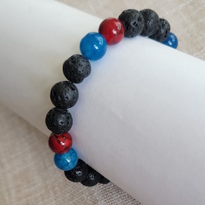 Lord Vader Armband- Darth Vader inspiriert Armband-Halbedelstein Armband-Lava Stein-Star Wars Armband-Dehnbares Armband-Sci Fi