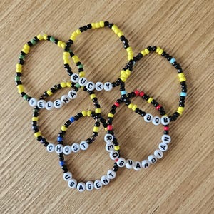 Thunderbolts Friendship Bracelets-Bucky-Yelena-Ghost-Bob-Red Guardian-US Agent-Friendship Bracelet-Stretchy Bracelet