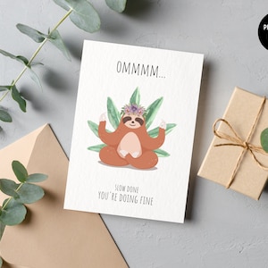 Affirmatiekaart kinderen | Mindfulness kinderen | Sterke Gedachten voor Kinderen Briefkaart | Wenskaart "vertragen" | Aanmoediger | Aquarel kaart